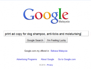 A copy search on Google